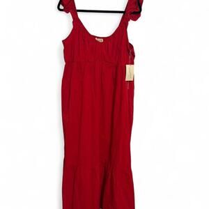 Universal Thread red maxi dress with ruffle sleeves and open back size Large NWT
